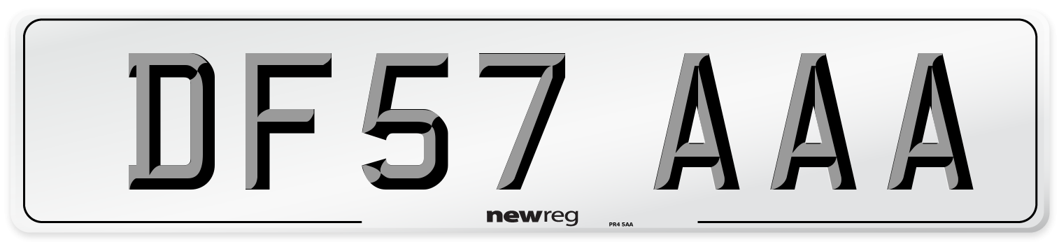 DF57 AAA Number Plate from New Reg